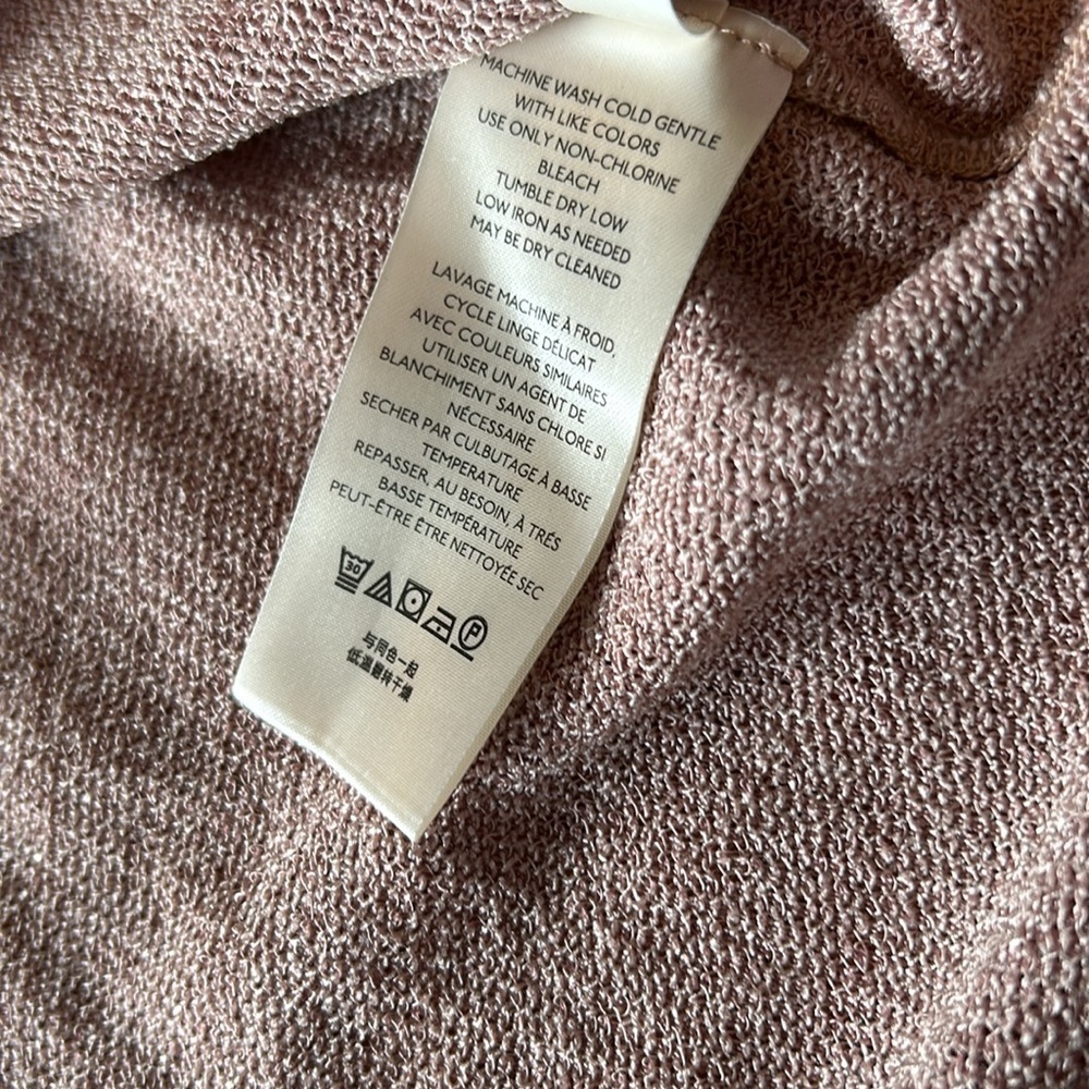 Free People Double Tie Front Rib Knit Long Sleeve Top Size Small in Taupe Cream - Picture 10 of 13